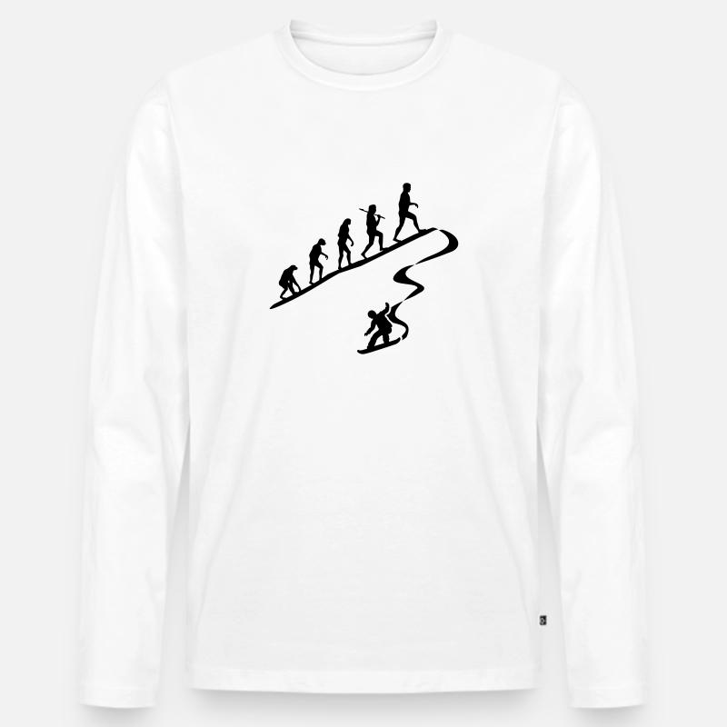 Evolution Snowboarding - Männer Premium Bio Langarmshirt - Weiß