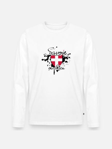 savoie destroy - T-shirt manches longues Premium bio Homme - blanc