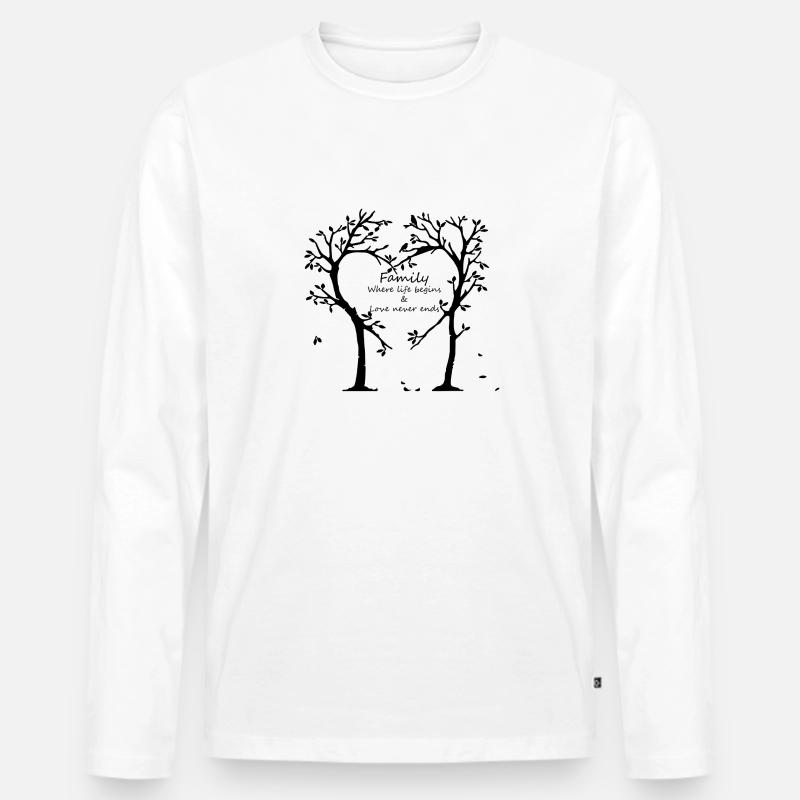 Stammbaum - Männer Premium Bio Langarmshirt - Weiß