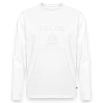 marin - T-shirt manches longues Premium bio Homme - blanc - Devant - Nico (187cm)