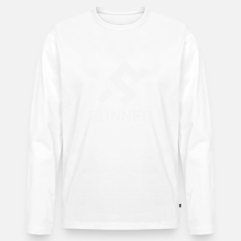 Runner - Männer Premium Bio Langarmshirt - Weiß