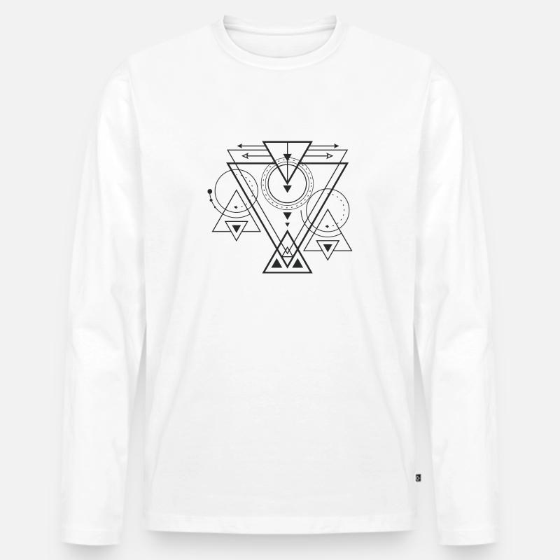 Geometry - Männer Premium Bio Langarmshirt - Weiß
