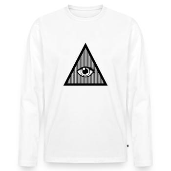 Auge der Vorsehung - Männer Premium Bio Langarmshirt - Weiß - Vorne - Nico (187cm)