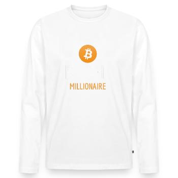 Bitcoin Millionaire - Men's Premium Organic Long Sleeve Shirt - white - Front - Nico (187cm)