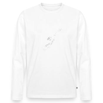 Butterflies,graffiti,white, flying swarm, - Men's Premium Organic Long Sleeve Shirt - white - Front - Nico (187cm)