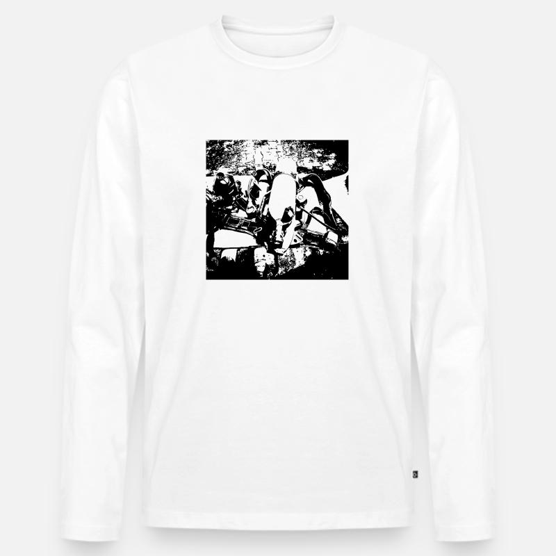 Atemschutz - Männer Premium Bio Langarmshirt - Weiß