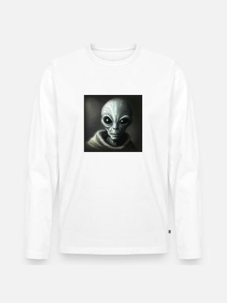 Alien - Men's Premium Organic Long Sleeve Shirt - white