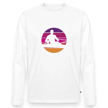 Aviron - Aviron - Rameur - Rameur - Régate - T-shirt manches longues Premium bio Homme - blanc - Devant - Nico (187cm)