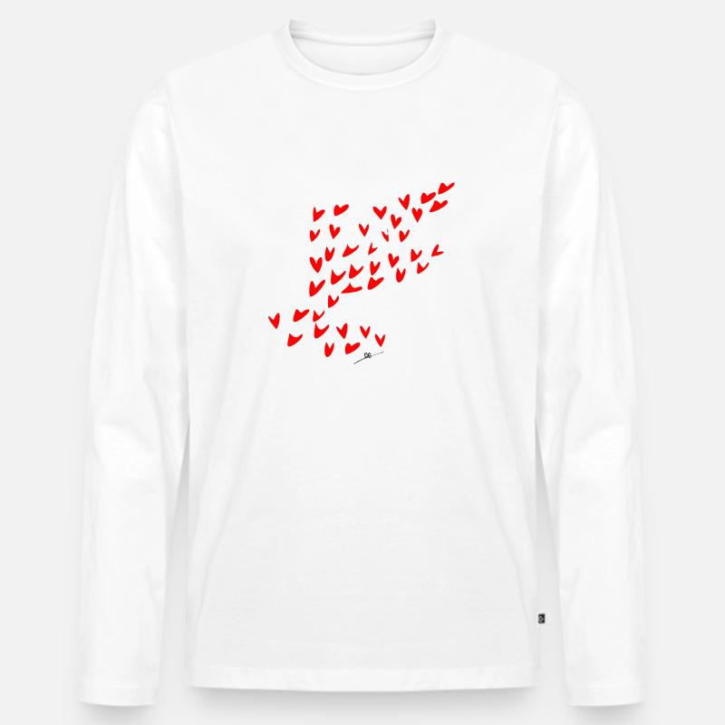 flying heart - Männer Premium Bio Langarmshirt - Weiß