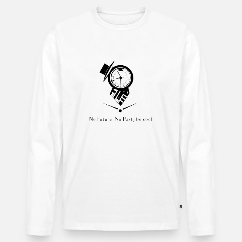 Zeitlos - Männer Premium Bio Langarmshirt - Weiß