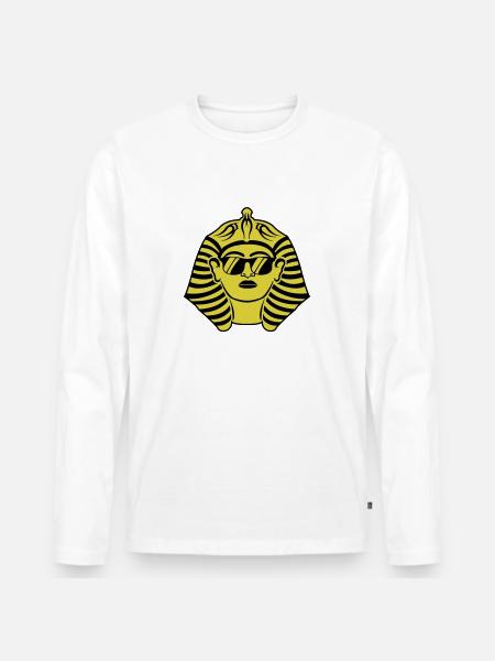 Pharaoh Sunglasses - Men's Premium Organic Long Sleeve Shirt - white