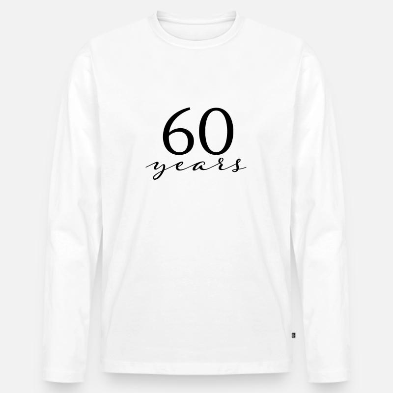60 Jahre - Männer Premium Bio Langarmshirt - Weiß