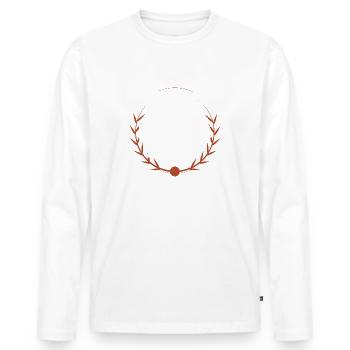 table tennis skills humor rapid acceleration jokes - Männer Premium Bio Langarmshirt - Weiß - Vorne - Nico (187cm)