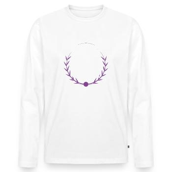 technological innovation enlightenment gift idea - Men's Premium Organic Long Sleeve Shirt - white - Front - Nico (187cm)