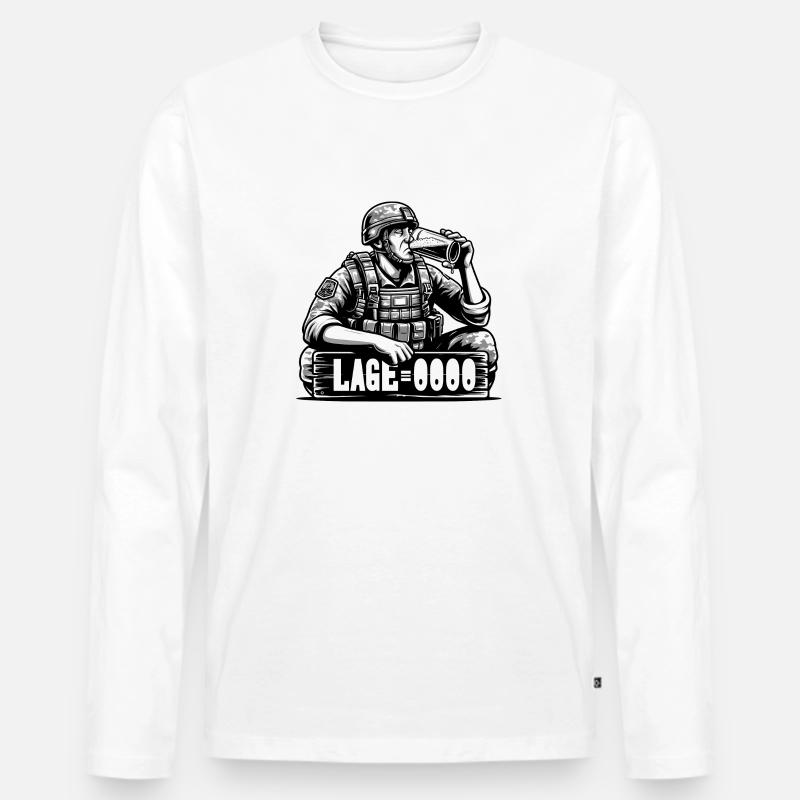 Bundesheer Abrüsten - Männer Premium Bio Langarmshirt - Weiß