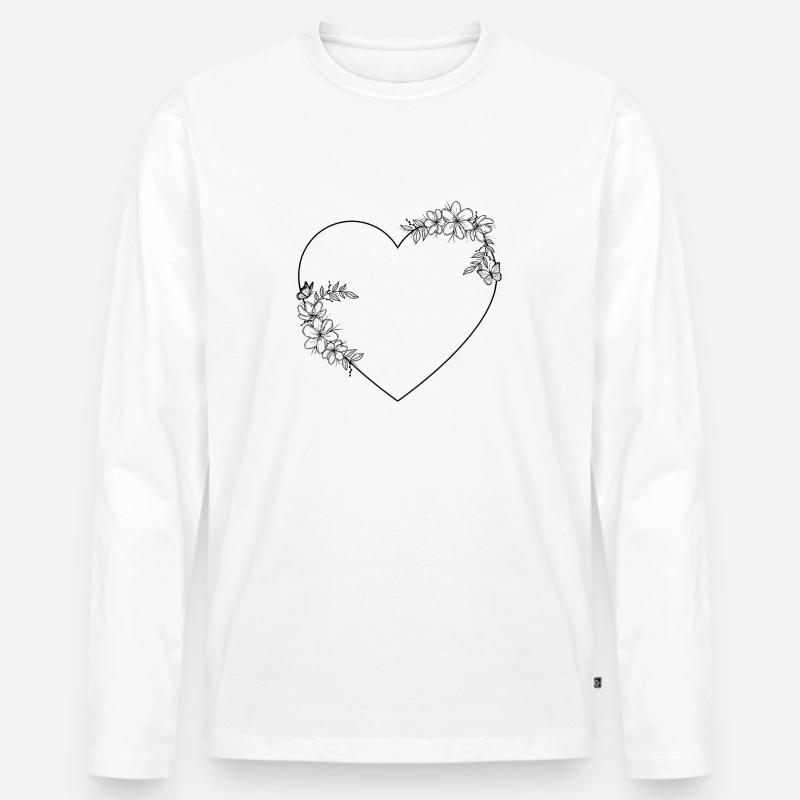 Rahmen Herz - Männer Premium Bio Langarmshirt - Weiß