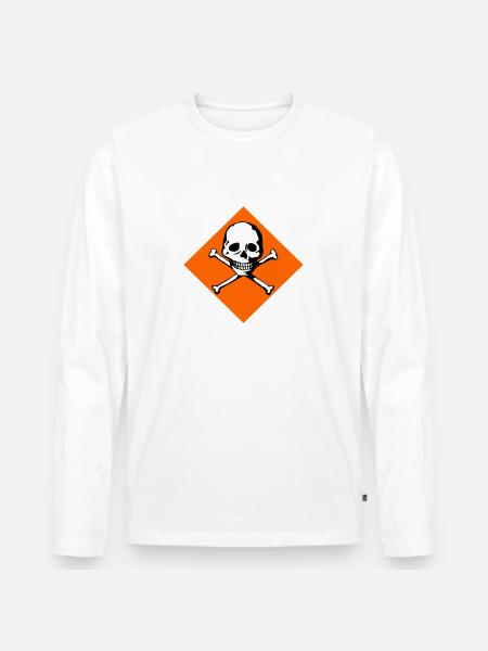 Skull and bones - Men's Premium Organic Long Sleeve Shirt - white