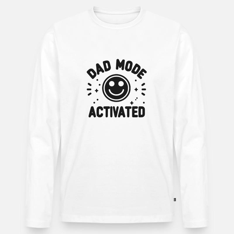 Papa-Modus aktiviert - Männer Premium Bio Langarmshirt - Weiß