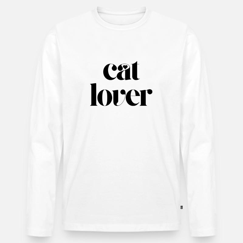 Amoureux des chats - T-shirt manches longues Premium bio Homme - blanc