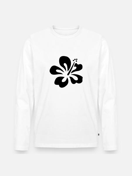 hibiscus - Men's Premium Organic Long Sleeve Shirt - white