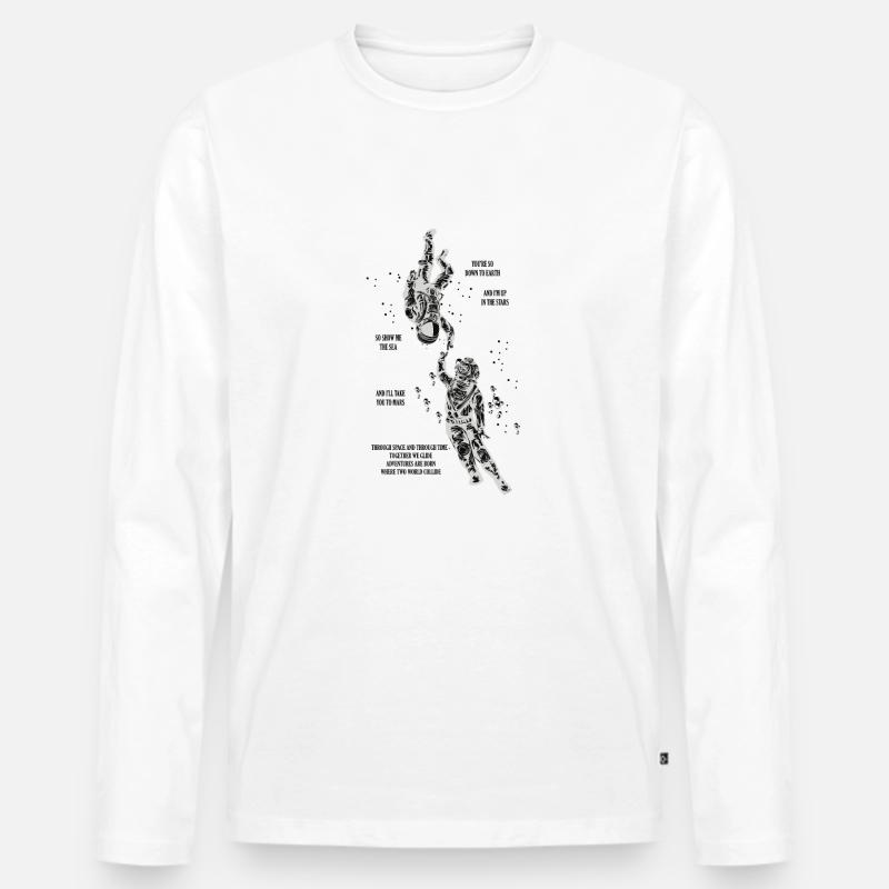 Through Space And Through Time - Männer Premium Bio Langarmshirt - Weiß