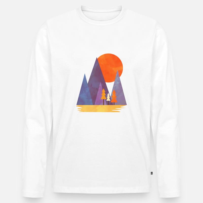 Bunte Berge - Männer Premium Bio Langarmshirt - Weiß