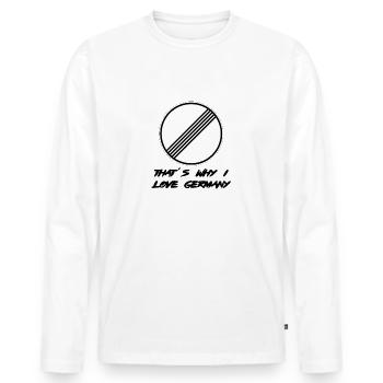 Verkehrsschild Autobahn Geschwindigkeit Geschenk - Männer Premium Bio Langarmshirt - Weiß - Vorne - Nico (187cm)