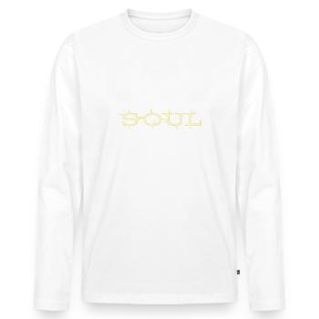 âme - T-shirt manches longues Premium bio Homme - blanc - Devant - Nico (187cm)