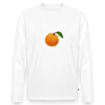ORANGE - Men's Premium Organic Long Sleeve Shirt - white - Front - Nico (187cm)