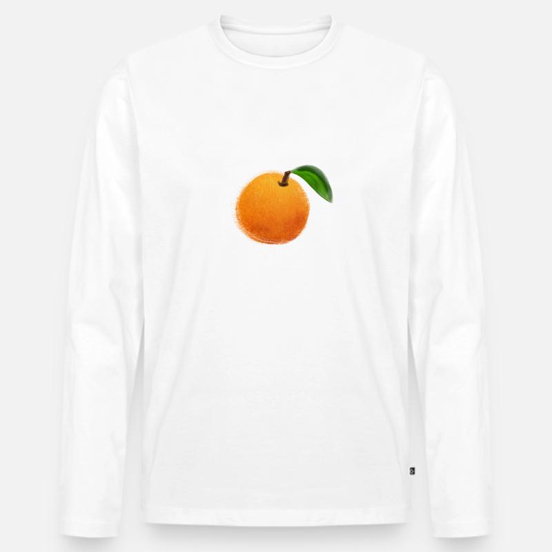 ORANGE - Männer Premium Bio Langarmshirt - Weiß