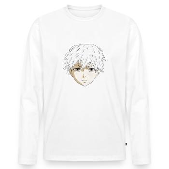 Anime Boy - Männer Premium Bio Langarmshirt - Weiß - Vorne - Nico (187cm)