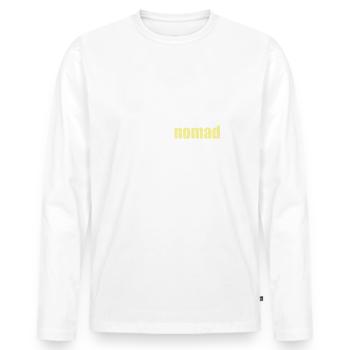 Digital Nomad - Männer Premium Bio Langarmshirt - Weiß - Vorne - Nico (187cm)