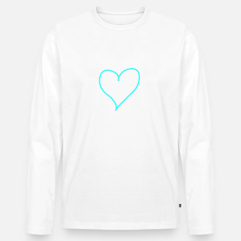 Hellblaues / blaues Herz Geschenkidee - Männer Premium Bio Langarmshirt - undefined