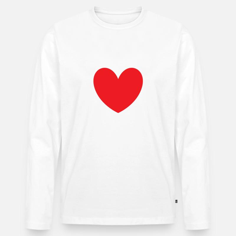 rotes Herz - Männer Premium Bio Langarmshirt - undefined
