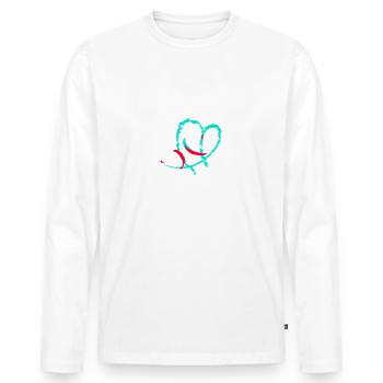 I Love paragliding paraglider acro pilot - Men's Premium Organic Long Sleeve Shirt - white - Front - Nico (187cm)
