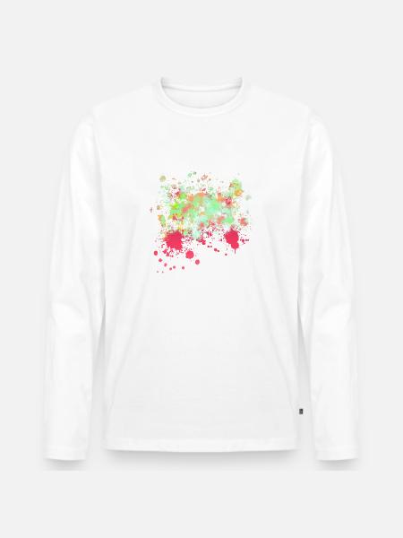 Farbspritzer Farbverlauf tgpi - Männer Premium Bio Langarmshirt -