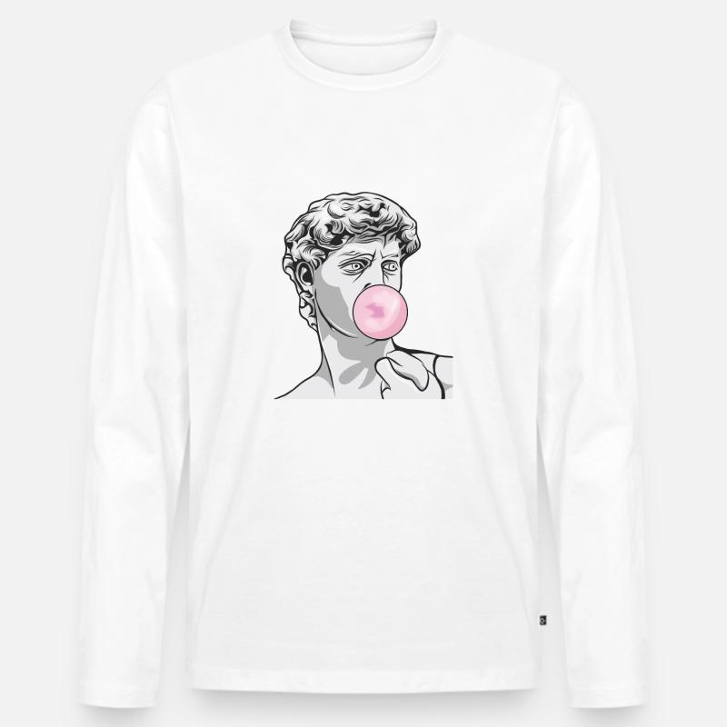 Cool wie Marmor - Männer Premium Bio Langarmshirt - Weiß
