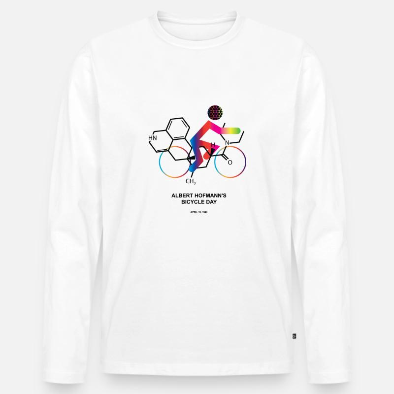 Albert Hofmann's Bicycle Day - Männer Premium Bio Langarmshirt - Weiß