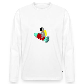 Astronaute - T-shirt manches longues Premium bio Homme - blanc - Devant - Nico (187cm)