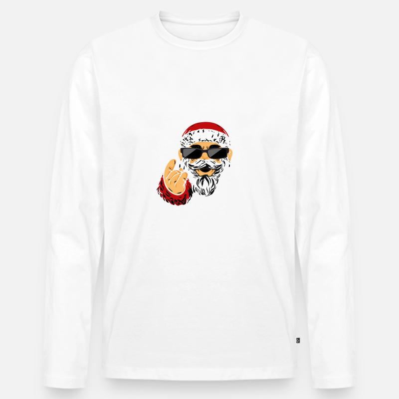 cool santa weihnachtsmann geschenk - Männer Premium Bio Langarmshirt - Weiß