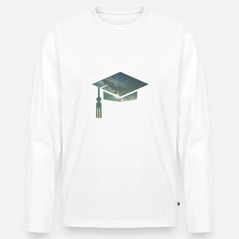 Mortarboard Doktorhut - Männer Premium Bio Langarmshirt - Weiß