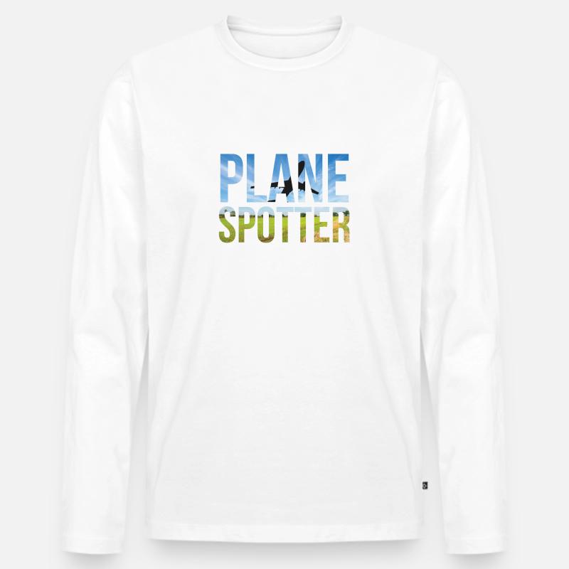Planespotter - Flugzeug Fotograf - Männer Premium Bio Langarmshirt - Weiß