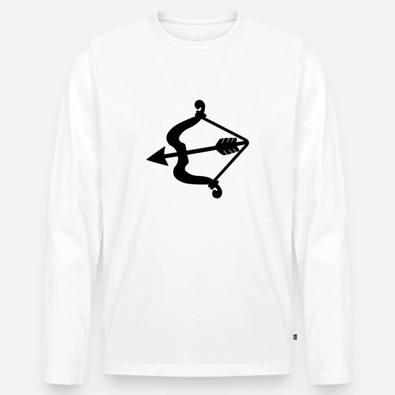Pfeil und Bogen Amor. - Männer Premium Bio Langarmshirt - Weiß