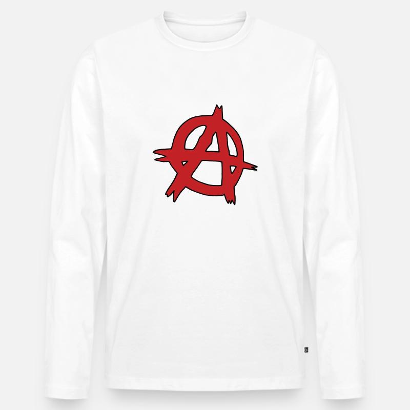 Anarchie - Männer Premium Bio Langarmshirt - Weiß