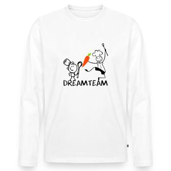 Dream team - T-shirt manches longues Premium bio Homme - blanc - Devant - Nico (187cm)