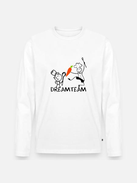 Dreamteam - Men's Premium Organic Long Sleeve Shirt - white