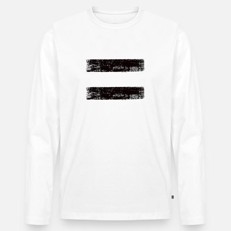2x Banner schwarz - Männer Premium Bio Langarmshirt - Weiß
