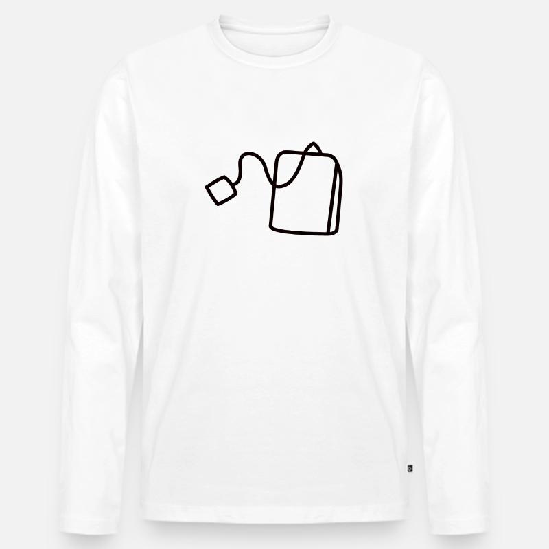 Teebeutel - Männer Premium Bio Langarmshirt - Weiß