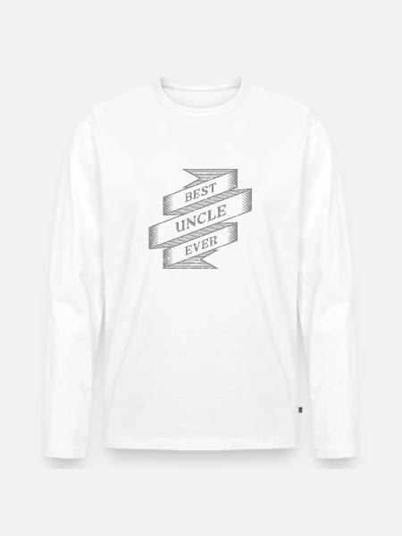 Best Uncle ever - Männer Premium Bio Langarmshirt - Weiß