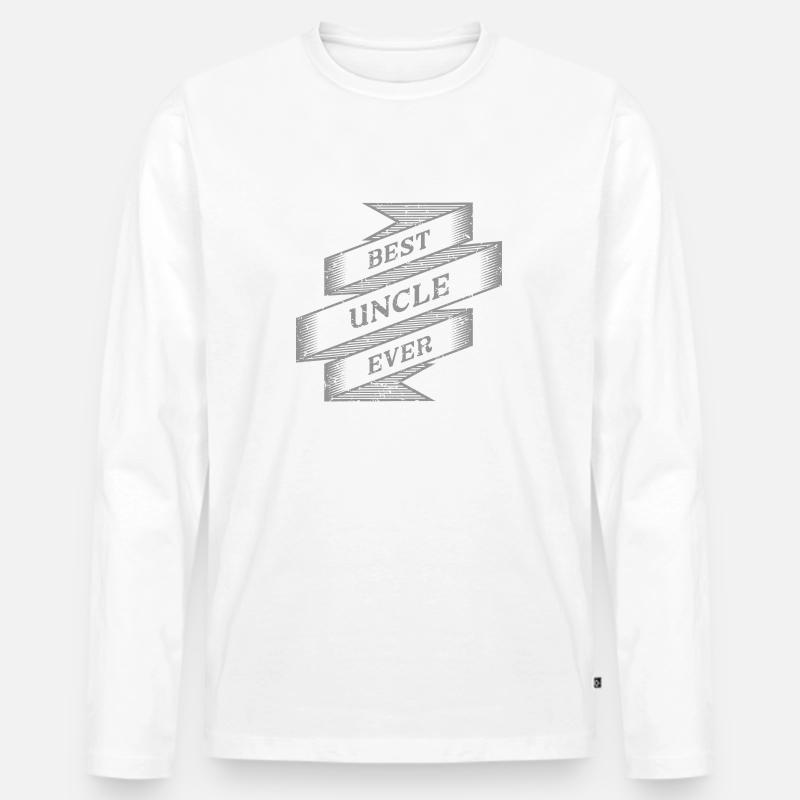 Best Uncle ever - Männer Premium Bio Langarmshirt - Weiß
